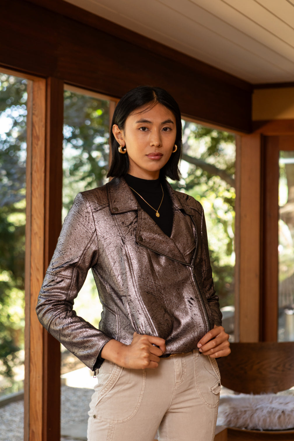 Piper Metallic Moto Jacket