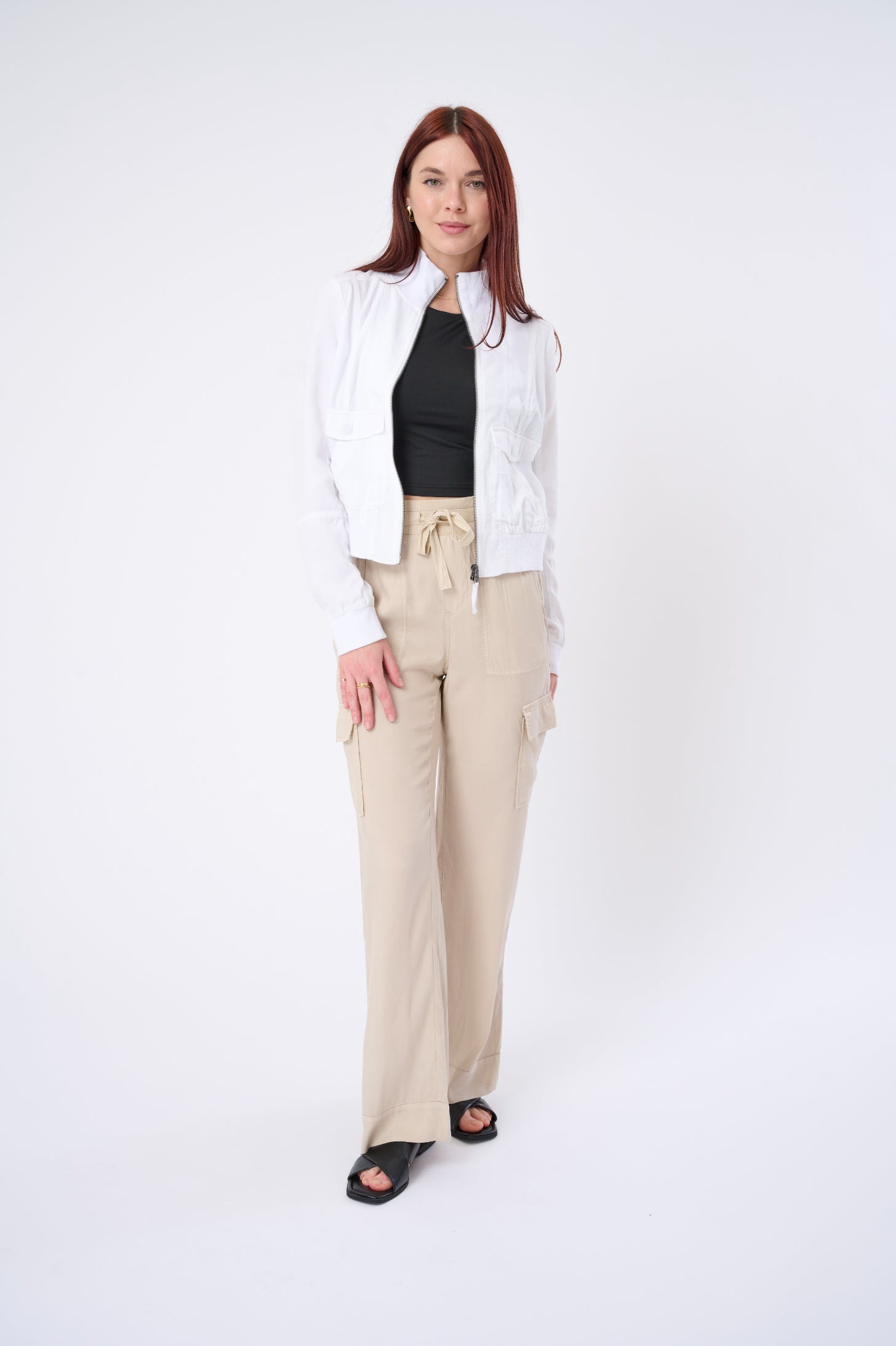 Caracas Stretch Cupro Wide-Leg Cargo Pant