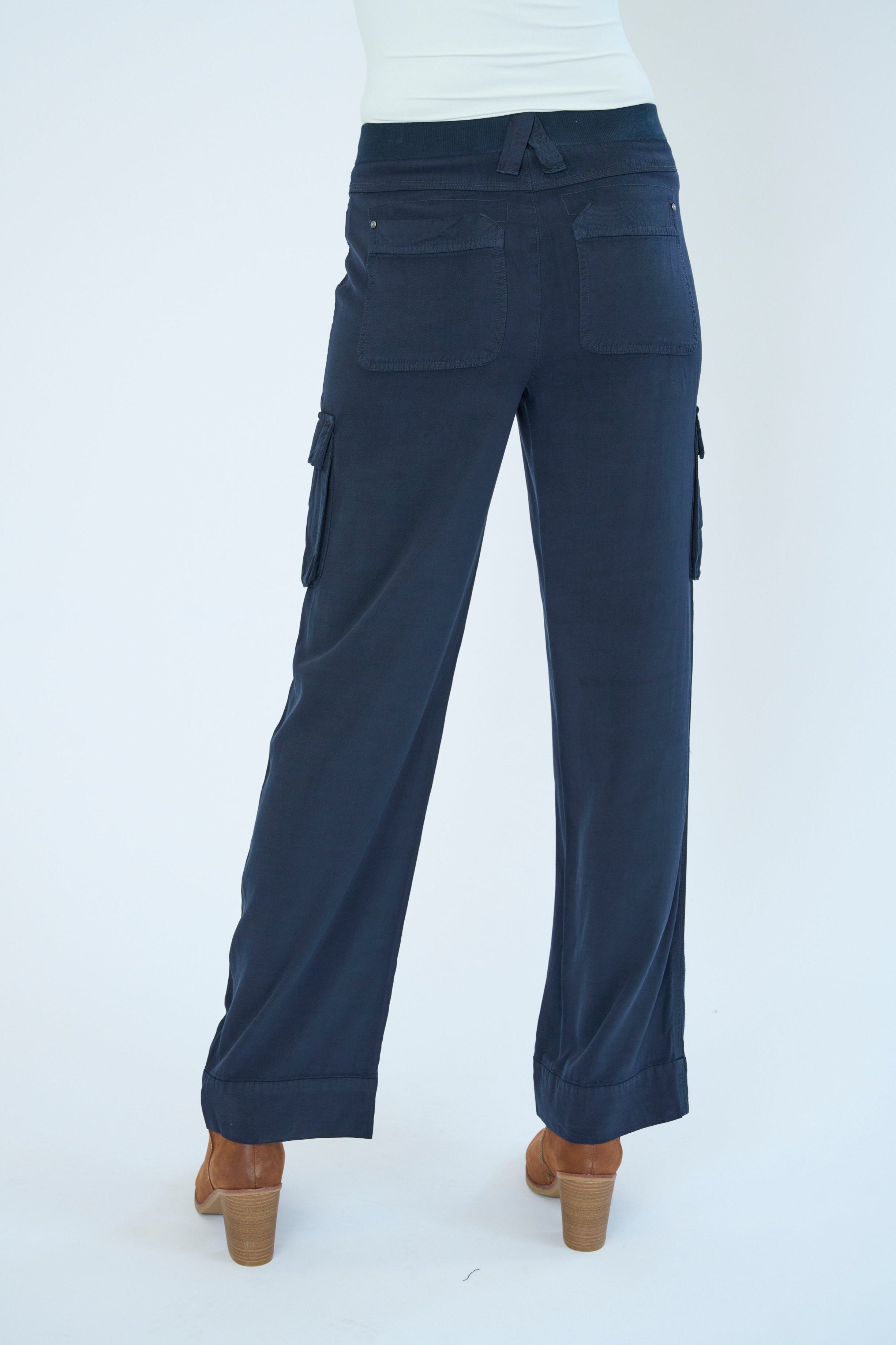 Back view of Gavyn pant in Celestial Blue color