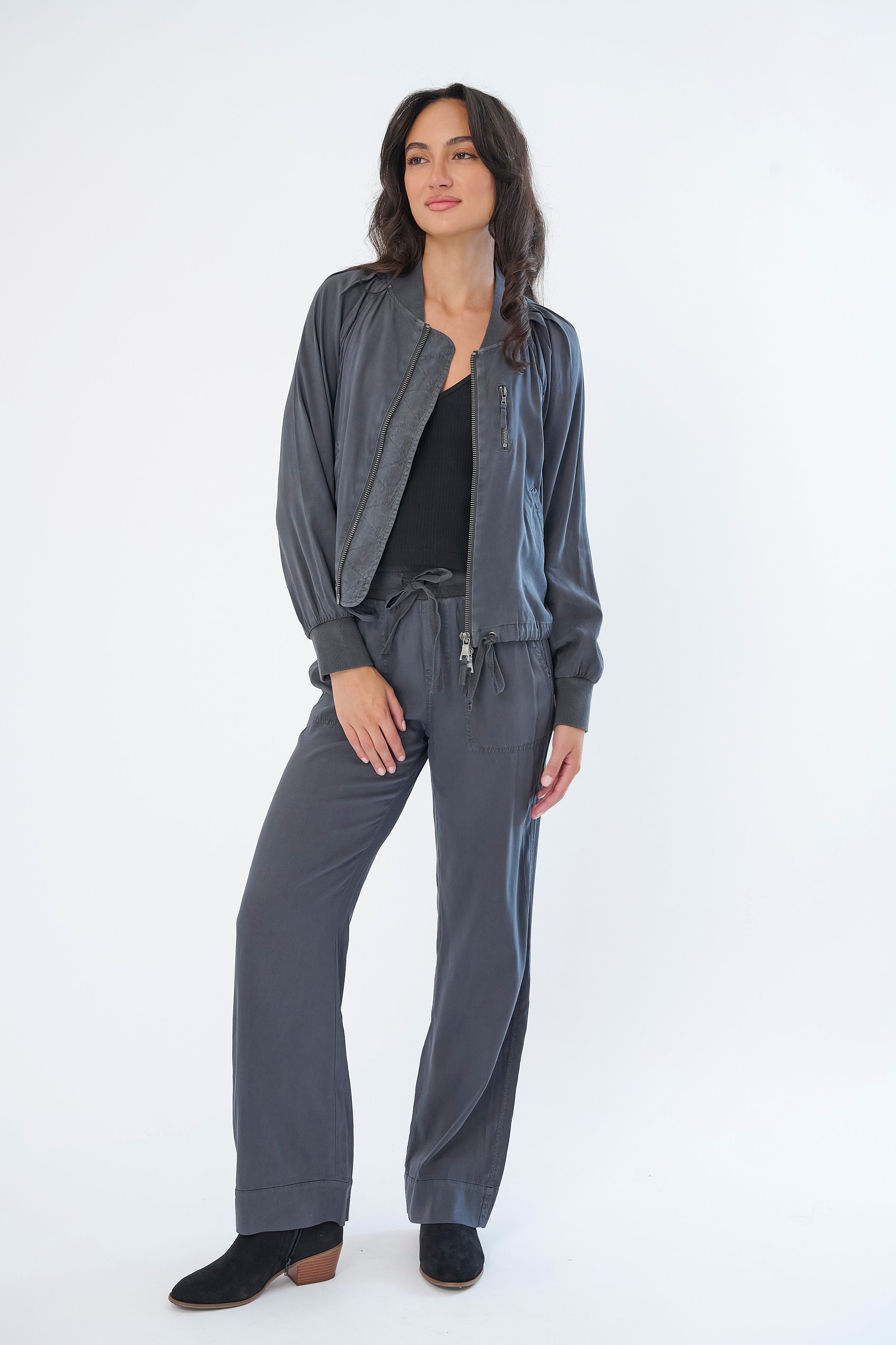 Aruba & Havana Stretch Cupro Jacket and Pant Set